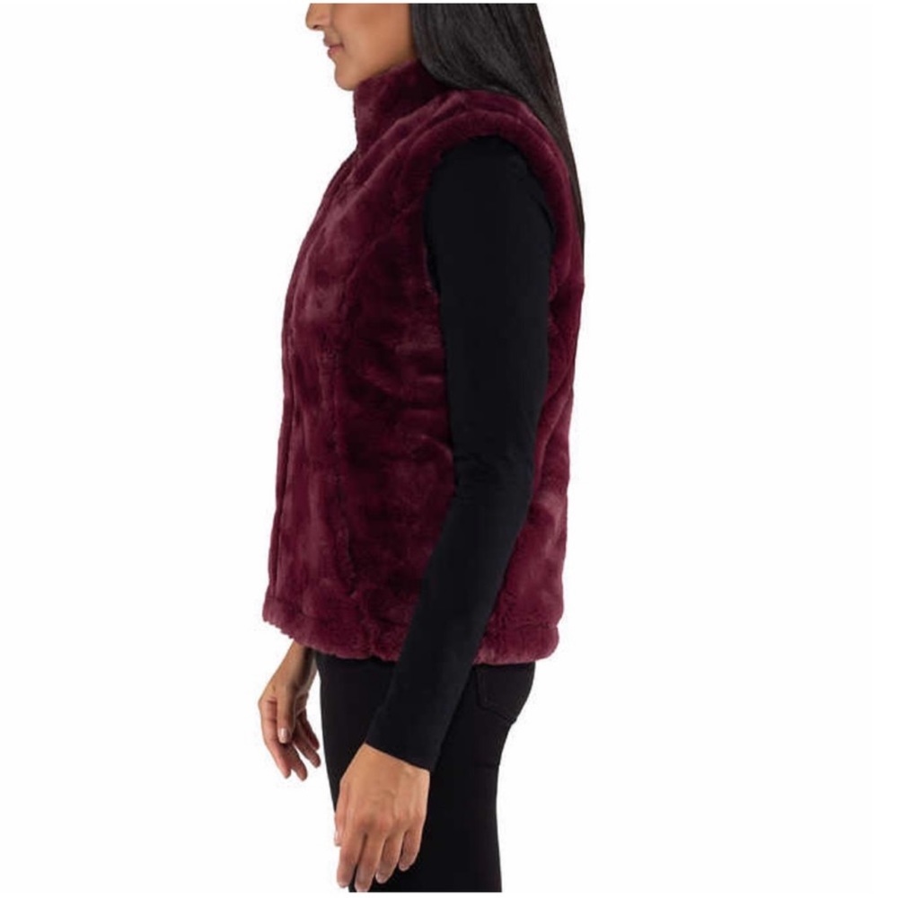 Nicole Miller Ladies Women Reversible Vest - RED WINE - EXTRA SMALL - Picture 3 of 6